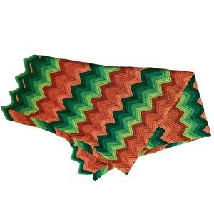 Vintage Granny Knit Retro Zig Zag Blanket